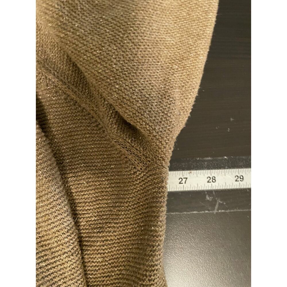J. Jill Womens Cardigan Large Brown Silk Blend Knit Open Front Pockets Relaxed - Picture 7 of 9